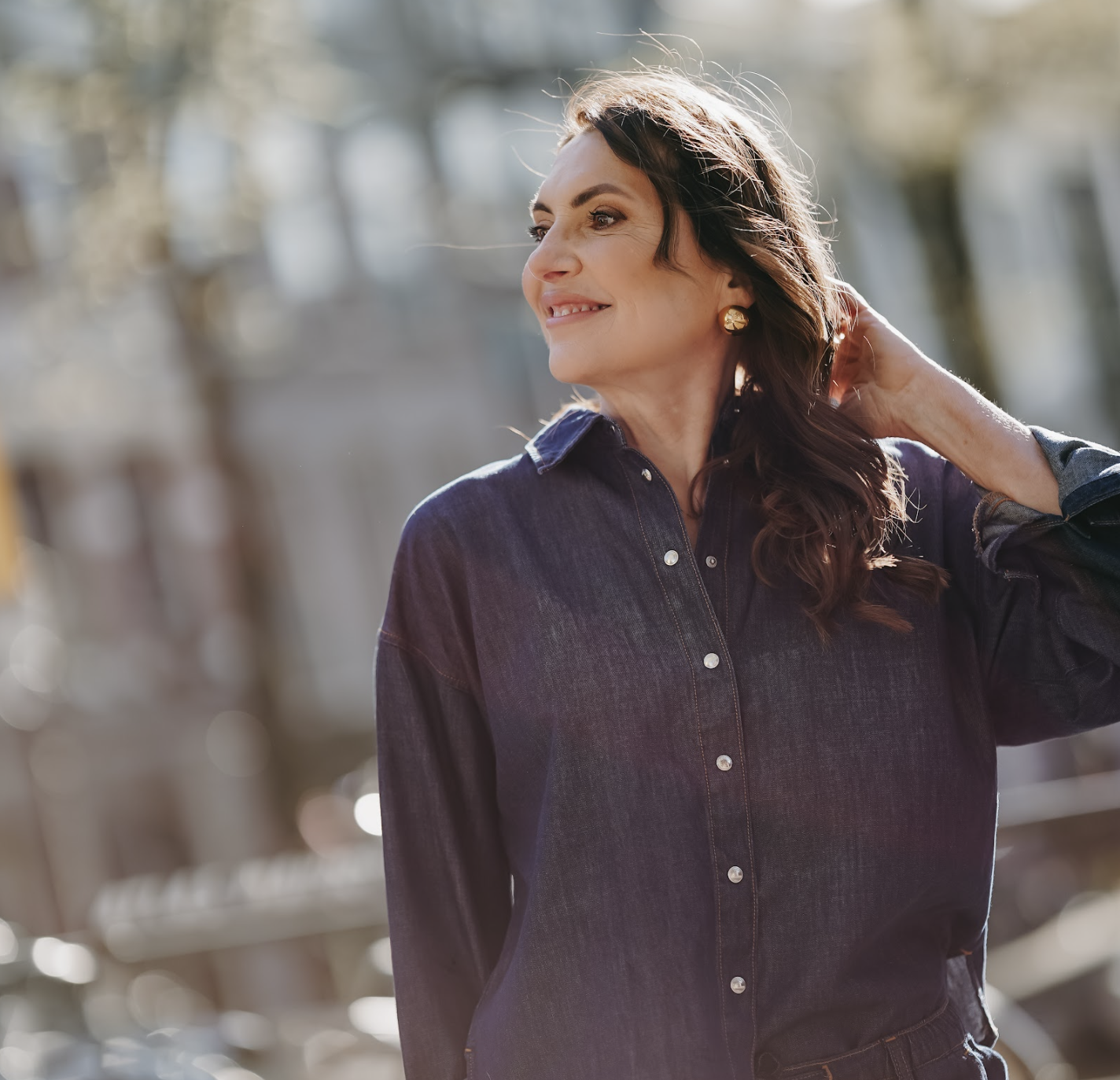 Marjena in Amsterdam in de lente.